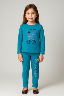 Miss & Chief Girls Casual T-shirt Pyjama(Blue)