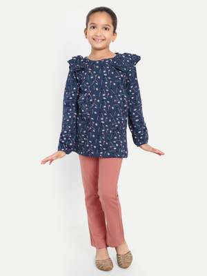 Nino Togs Baby Girls Casual Top Trouser(Blue)
