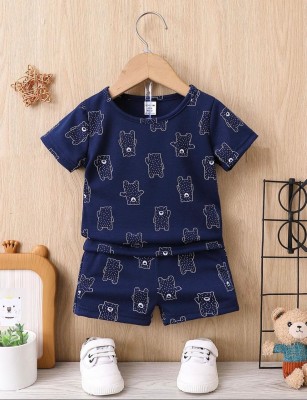 KRIYANSH CREATION Baby Boys & Baby Girls Party(Festive) T-shirt Shorts(NAVY)