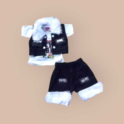 Fashiva Baby Boys & Baby Girls Casual Top Top, Shrug, Shorts(black)