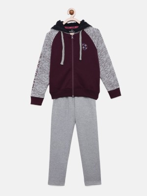 SWEET DREAMS Boys Casual Track Suit Track Suit(Burgundy)