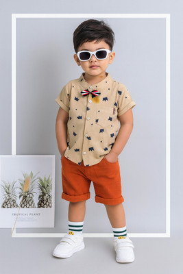 StyleDust Baby Boys & Baby Girls Casual Shirt Shorts(ROYALTAJ_CHIKU-FANTA)