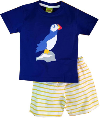 ShaishavWears Baby Boys Casual T-shirt Shorts(Blue)