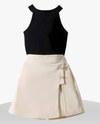 MENVVY FAB Baby Girls Party(Festive) Top Shorts(BLACK)