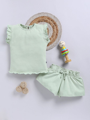 YK X Tinyo Boys & Girls Casual Top Shorts(Green)
