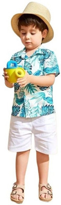 HouseOfCommon Baby Boys Casual Shirt Shorts(SKY green print)