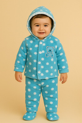 aulbo Baby Boys & Baby Girls Party(Festive) Romper Pyjama(Blue)