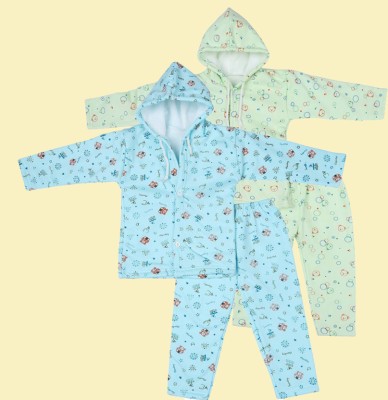 Fame Hype Baby Boys & Baby Girls Casual Sweatshirt Pyjama(GREEN_SKY)