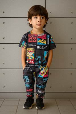 Dollico Baby Boys & Baby Girls Party(Festive) T-shirt Pant(BLACK)