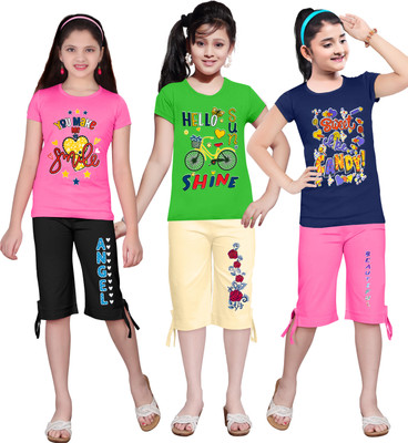 KS KOARRA Girls Casual T-shirt Track Pants(91 MULTICOLOURRS)