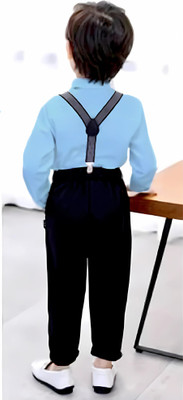 RIYANSHI Boys Party(Festive) Shirt Pant, Bow Tie, Suspenders(BLUE)