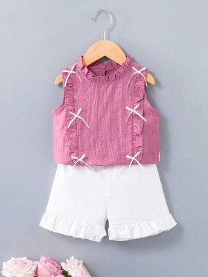 N SHAKIB DRESSES Baby Girls Casual Top Shorts(pink)