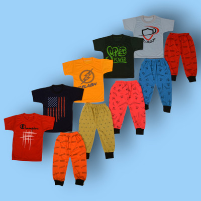 DIAMOND EXPORTER Baby Boys Casual T-shirt Shorts(multicolor)