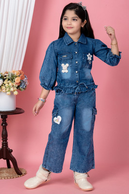 md dresses Girls Party(Festive) Top Pant(BLUE)
