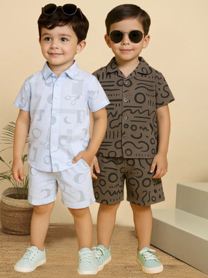 PROVOGUE Boys Casual Shirt Shorts(Multicolor1)