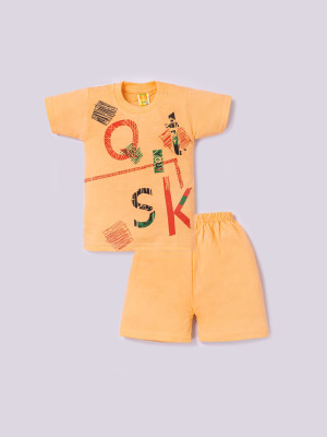 SINDON Baby Boys Casual T-shirt Pant(Orange)
