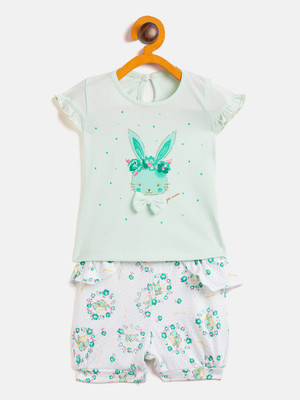 Camey Baby Girls Casual Top Skirt(Green)