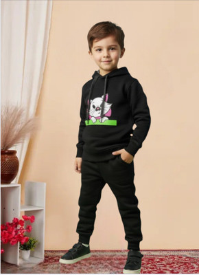 ANGEL PROPRIETOR Baby Boys & Baby Girls Mickey Casual Sweatshirt Track Pants(Black)