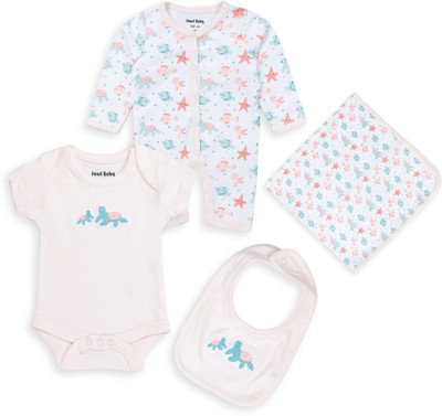 Smart Baby Baby Boys & Baby Girls Casual Bodysuit Bib(Pink)