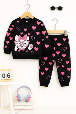 RIVEREYE Baby Boys & Baby Girls Casual T-shirt Trouser(BLACK)