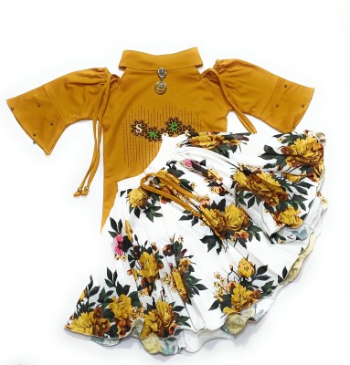Gudiya Baby Girls Casual Top Skirt(Yellow)