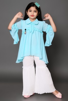 ZARTAJ Girls Party(Festive) Top Pyjama(Blue)