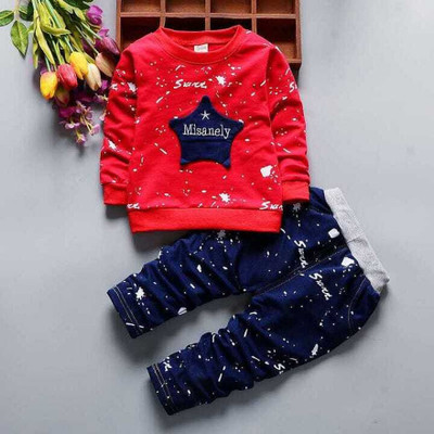 S.R AAYAT FASHION Baby Boys & Baby Girls Party(Festive) Top Track Pants(RED)