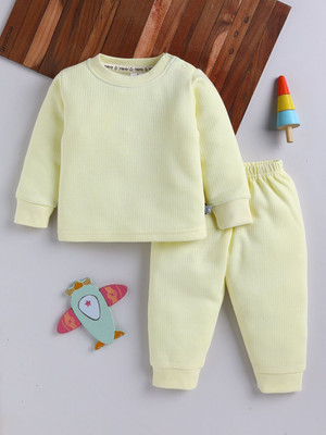 YK X Tinyo Baby Girls Casual Sweatshirt Pant(Yellow)