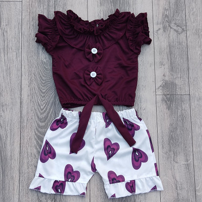 BAHUFASHION Boys & Girls Casual Top Shorts(PURPUL)