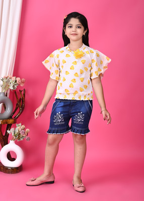 HouseOfCommon Girls Casual Top Shorts(YELLOW)