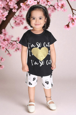 Smuktar garments Baby Girls Casual T-shirt Pant(MULTICOLOUR)