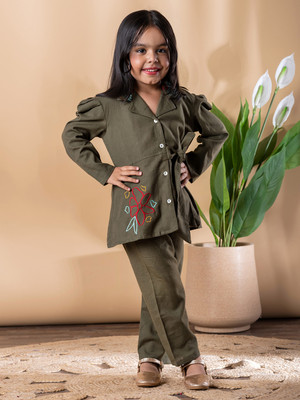 Readiprint Girls Party(Festive) Top Trouser(Green)