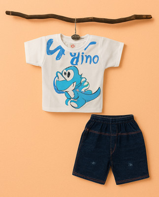 JUBAFASHION Baby Boys Dinosaur Casual T-shirt Shorts(White)