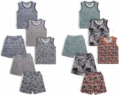 TINCHUK Boys Casual T-shirt Shorts(MULTICOLOR)