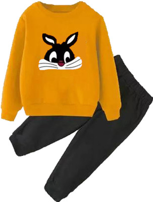 DRUZZEE Boys & Girls Casual Pant T-shirt(Mustard)