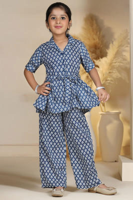 Yk Girls Casual Kurta Pant(BLUE1)