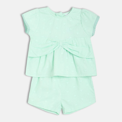 MINI KLUB Baby Girls Casual Top Pant(GREEN)