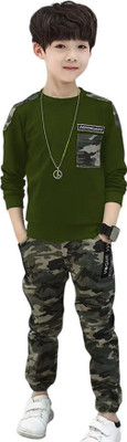 VetaWear Boys Party(Festive) T-shirt Trouser(Green)