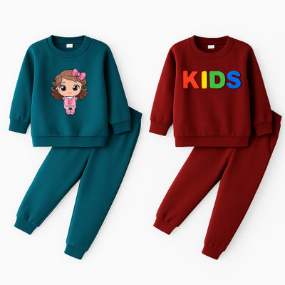 FASHIONCARNIVEL Baby Boys & Baby Girls Casual Sweatshirt Sweatpant(Green, Red)