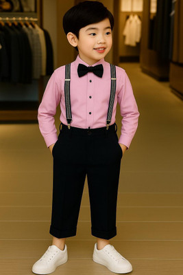 Varnikka collection Baby Boys Party(Festive) Shirt Pant(Pink)