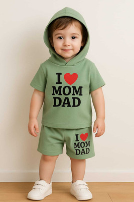 Tha kids Villa Baby Boys & Baby Girls Casual T-shirt Shorts(Mint Green)