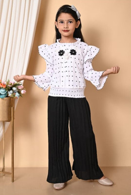 M Textile Baby Girls Casual Top Pant(Baby Girls)