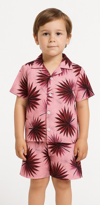 dhairyatraders Baby Boys & Baby Girls Casual Shirt Shorts(Pink)