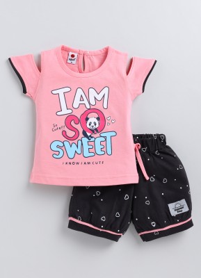 Mars Infiniti Baby Girls Casual Top Shorts(Pink)