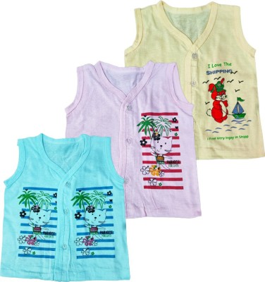 Chinmay Kids Vest For Baby Boys & Baby Girls Cotton(Multicolor, Pack of 3)