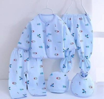 twotogether Baby Boys & Baby Girls Casual T-shirt Pyjama, Bib, Cap, Pant(blue)