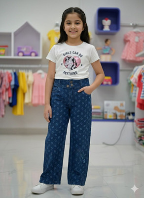 Silakaari Baby Boys & Baby Girls Casual Top Jeans(White-Blue)