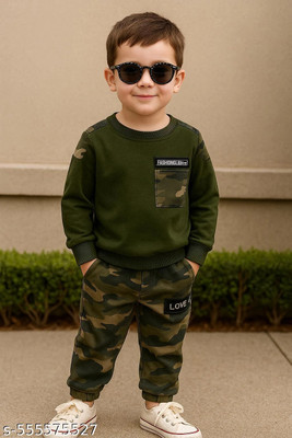 Zikigo Fab Baby Boys & Baby Girls Casual T-shirt Track Pants(MAHENDI)