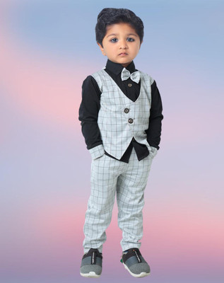 Stinity Baby Boys Party(Festive) Waistcoat Pant(White)