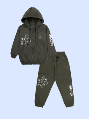 KiddoPanti Boys Casual Sweatshirt Track Pants(Military Green)